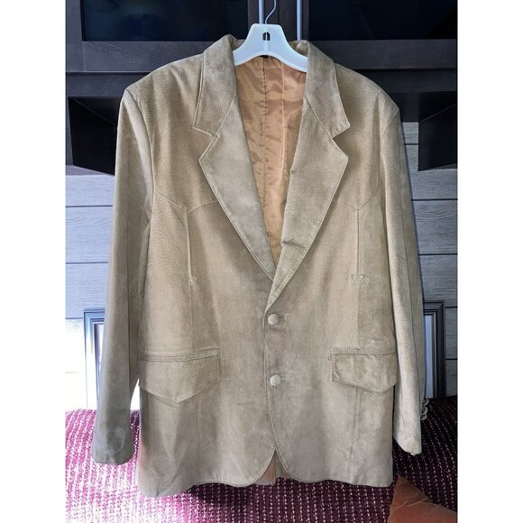 Vintage Tan Miller Stockman Blazer Mens 40 Suede Western Cowboy Jacket USA 80s - Picture 11 of 12